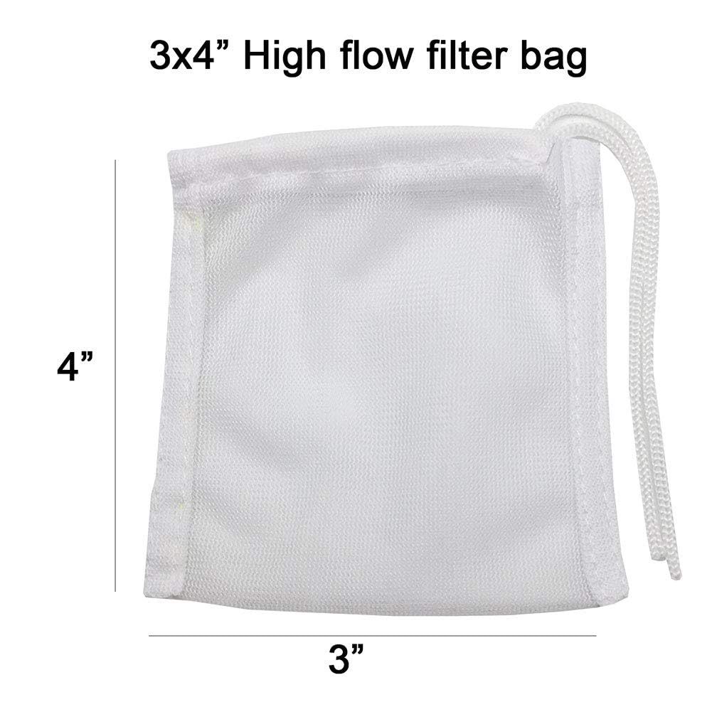 Fish Tank Small Sized Filter Bags, 6 Pack High Flow Bags 3 By 4 Inches Aquarium Filter Media Mesh Bags With Nylon Drawstrings,White - Image 2